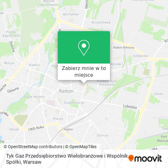 Mapa Tyk Gaz Przedsiębiorstwo Wielobranżowe i Wspólnik Spółki