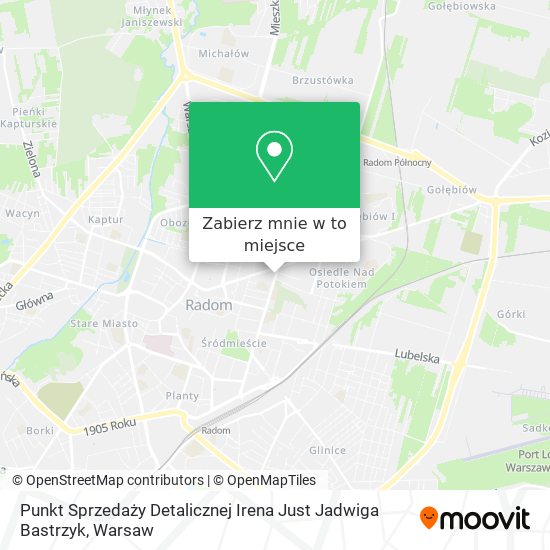 Mapa Punkt Sprzedaży Detalicznej Irena Just Jadwiga Bastrzyk