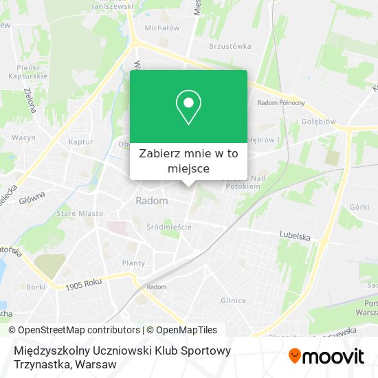 Mapa Międzyszkolny Uczniowski Klub Sportowy Trzynastka