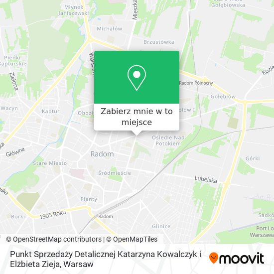 Mapa Punkt Sprzedaży Detalicznej Katarzyna Kowalczyk i Elżbieta Zieja