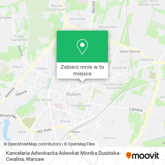 Mapa Kancelaria Adwokacka Adwokat Monika Dusińska-Cwalina