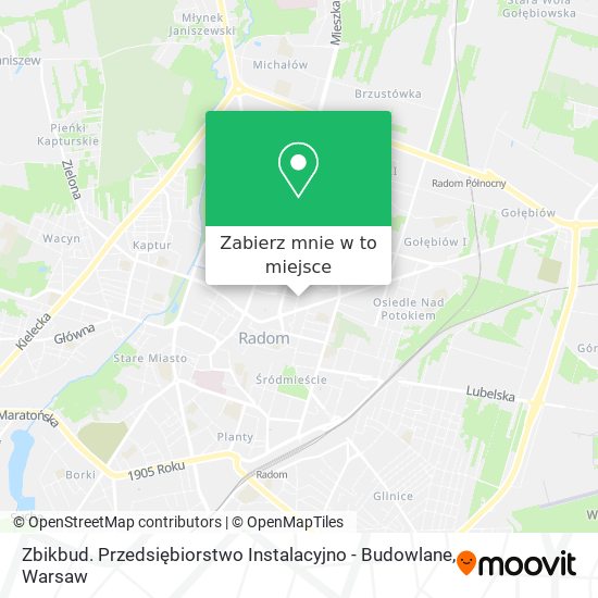 Mapa Zbikbud. Przedsiębiorstwo Instalacyjno - Budowlane