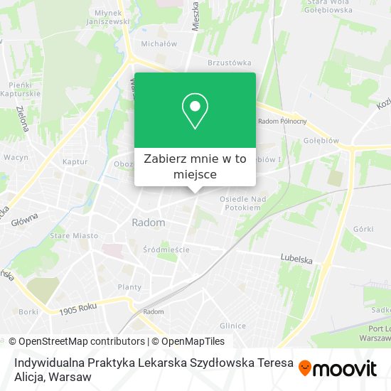 Mapa Indywidualna Praktyka Lekarska Szydłowska Teresa Alicja