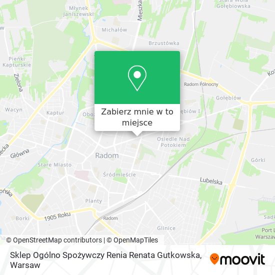 Mapa Sklep Ogólno Spożywczy Renia Renata Gutkowska