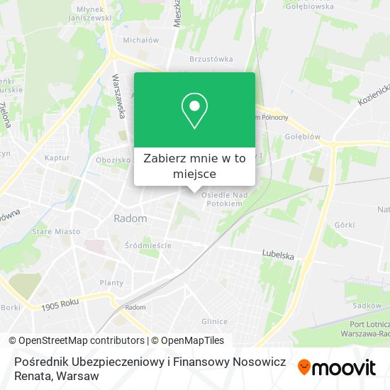 Mapa Pośrednik Ubezpieczeniowy i Finansowy Nosowicz Renata