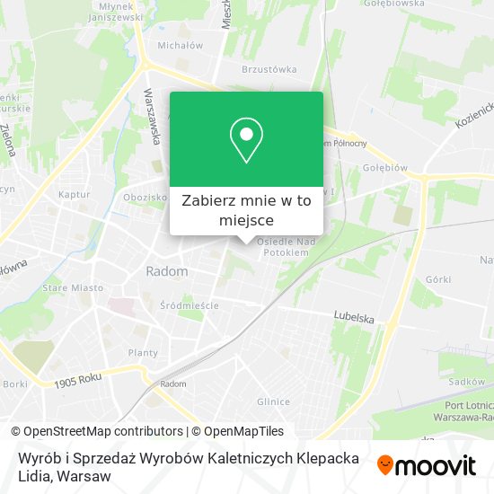 Mapa Wyrób i Sprzedaż Wyrobów Kaletniczych Klepacka Lidia