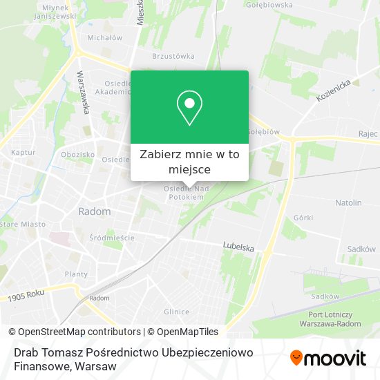 Mapa Drab Tomasz Pośrednictwo Ubezpieczeniowo Finansowe