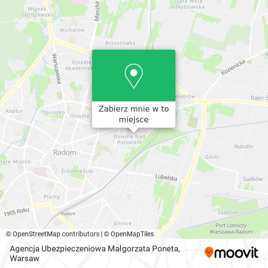 Mapa Agencja Ubezpieczeniowa Małgorzata Poneta