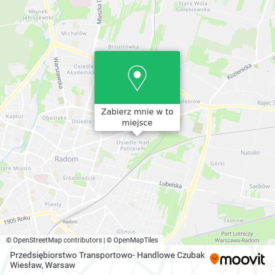 Mapa Przedsiębiorstwo Transportowo- Handlowe Czubak Wiesław