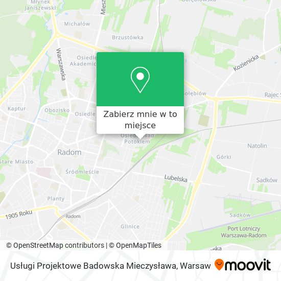 Mapa Usługi Projektowe Badowska Mieczysława