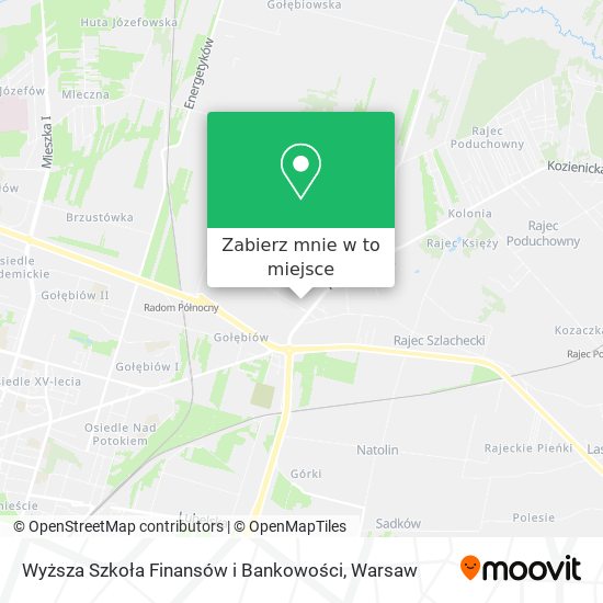 Mapa Wyższa Szkoła Finansów i Bankowości