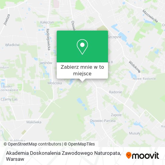 Mapa Akademia Doskonalenia Zawodowego Naturopata