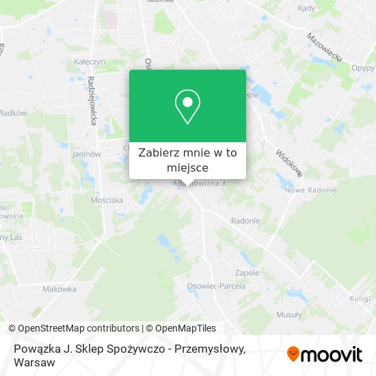 Mapa Powązka J. Sklep Spożywczo - Przemysłowy