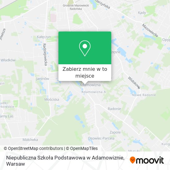 Mapa Niepubliczna Szkoła Podstawowa w Adamowiznie