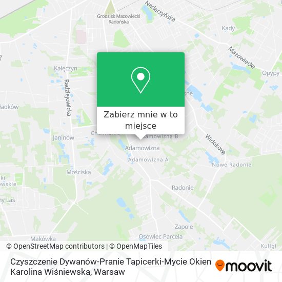 Mapa Czyszczenie Dywanów-Pranie Tapicerki-Mycie Okien Karolina Wiśniewska