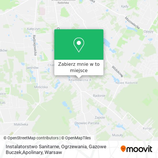 Mapa Instalatorstwo Sanitarne, Ogrzewania, Gazowe Buczek,Apolinary