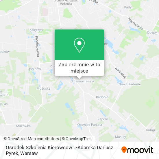 Mapa Ośrodek Szkolenia Kierowców L-Adamka Dariusz Pyrek