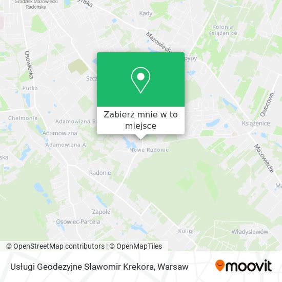 Mapa Usługi Geodezyjne Sławomir Krekora