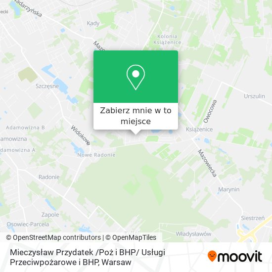 Mapa Mieczysław Przydatek /Poż i BHP/ Usługi Przeciwpożarowe i BHP