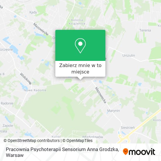 Mapa Pracownia Psychoterapii Sensorium Anna Grodzka