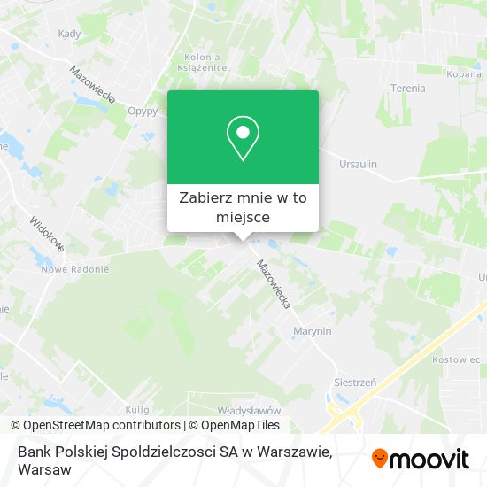 Mapa Bank Polskiej Spoldzielczosci SA w Warszawie