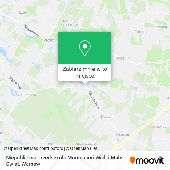 Mapa Niepubliczne Przedszkole Montessori Wielki Mały Świat