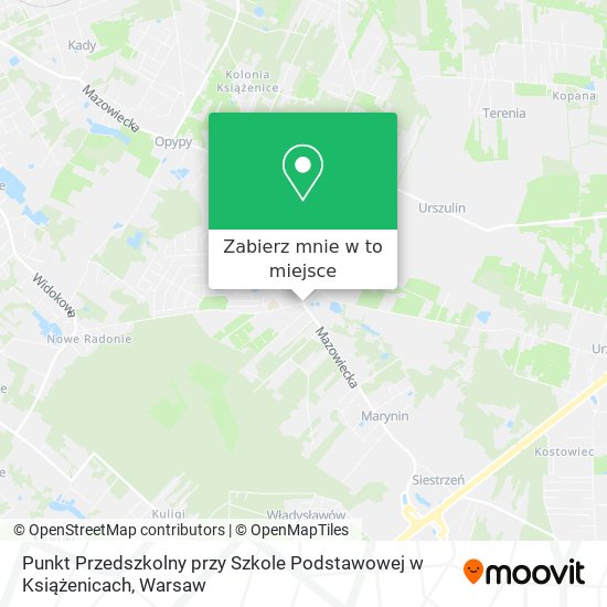 Mapa Punkt Przedszkolny przy Szkole Podstawowej w Książenicach