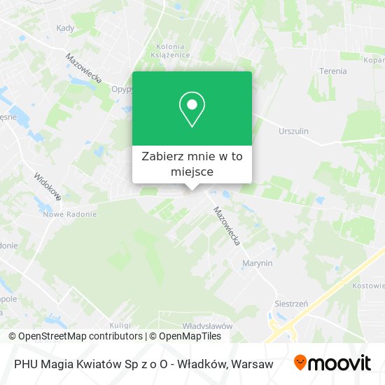 Mapa PHU Magia Kwiatów Sp z o O - Władków