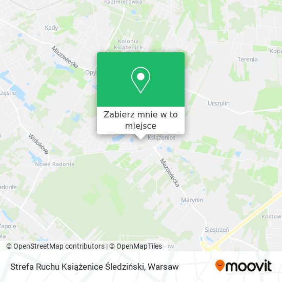 Mapa Strefa Ruchu Książenice Śledziński