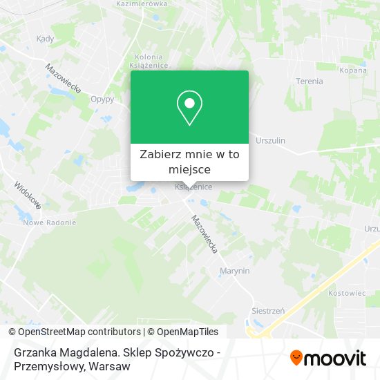 Mapa Grzanka Magdalena. Sklep Spożywczo - Przemysłowy