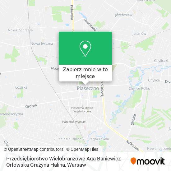 Mapa Przedsiębiorstwo Wielobranżowe Aga Baniewicz Orłowska Grażyna Halina