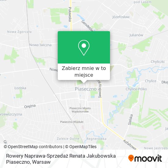 Mapa Rowery Naprawa-Sprzedaż Renata Jakubowska Piaseczno