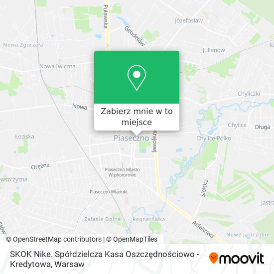 Mapa SKOK Nike. Spółdzielcza Kasa Oszczędnościowo - Kredytowa