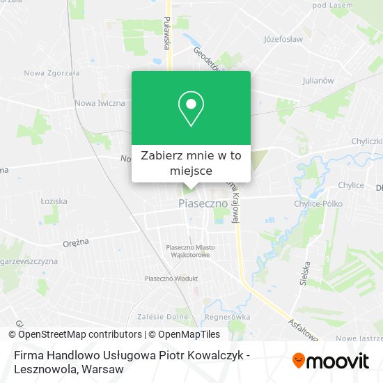 Mapa Firma Handlowo Usługowa Piotr Kowalczyk - Lesznowola