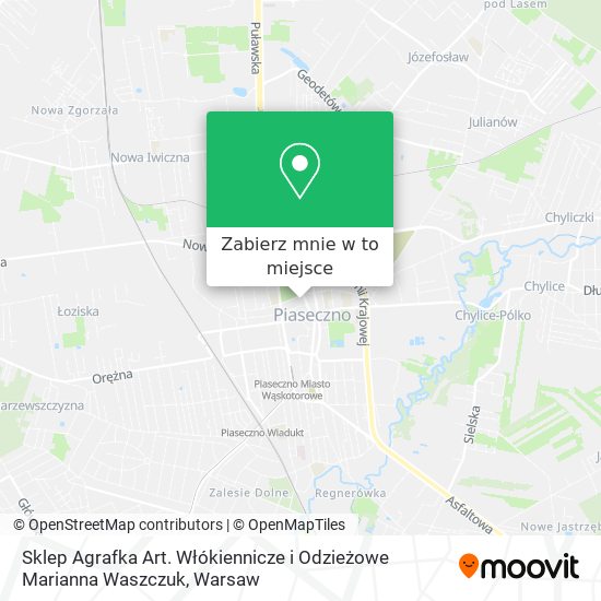 Mapa Sklep Agrafka Art. Włókiennicze i Odzieżowe Marianna Waszczuk