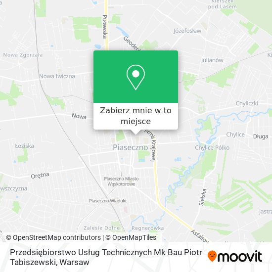 Mapa Przedsiębiorstwo Usług Technicznych Mk Bau Piotr Tabiszewski