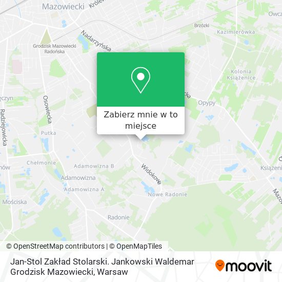 Mapa Jan-Stol Zakład Stolarski. Jankowski Waldemar Grodzisk Mazowiecki