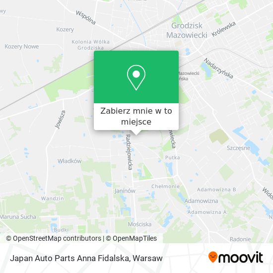 Mapa Japan Auto Parts Anna Fidalska