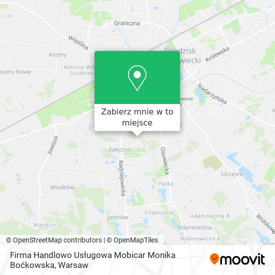 Mapa Firma Handlowo Usługowa Mobicar Monika Boćkowska