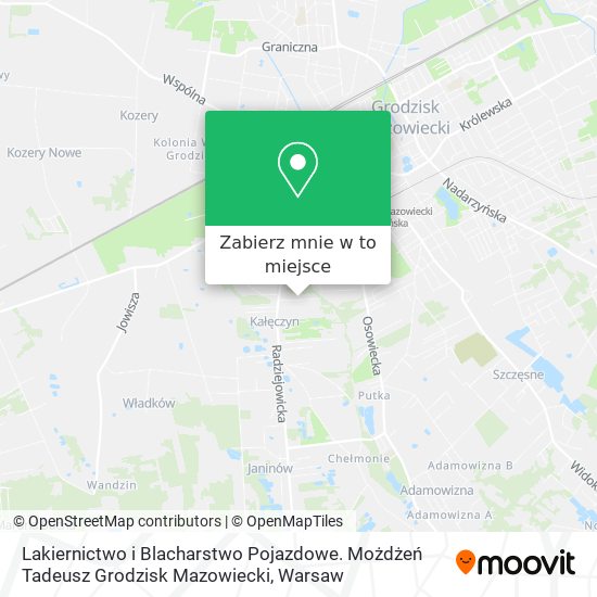 Mapa Lakiernictwo i Blacharstwo Pojazdowe. Możdżeń Tadeusz Grodzisk Mazowiecki