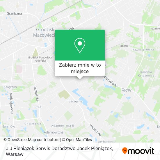 Mapa J J Pieniążek Serwis Doradztwo Jacek Pieniążek