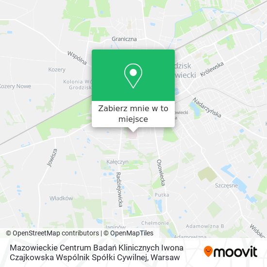 Mapa Mazowieckie Centrum Badań Klinicznych Iwona Czajkowska Wspólnik Spółki Cywilnej