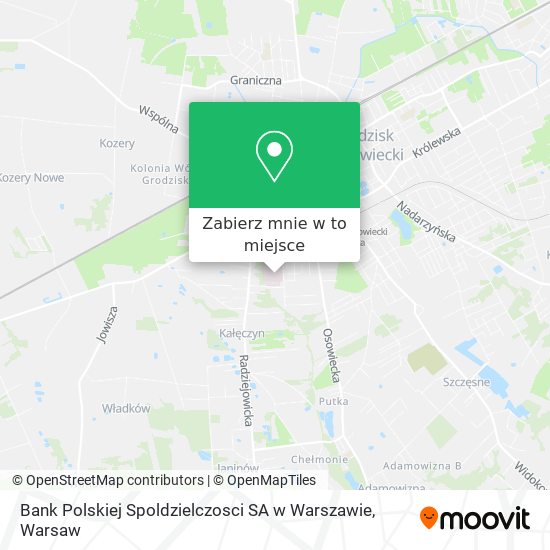 Mapa Bank Polskiej Spoldzielczosci SA w Warszawie