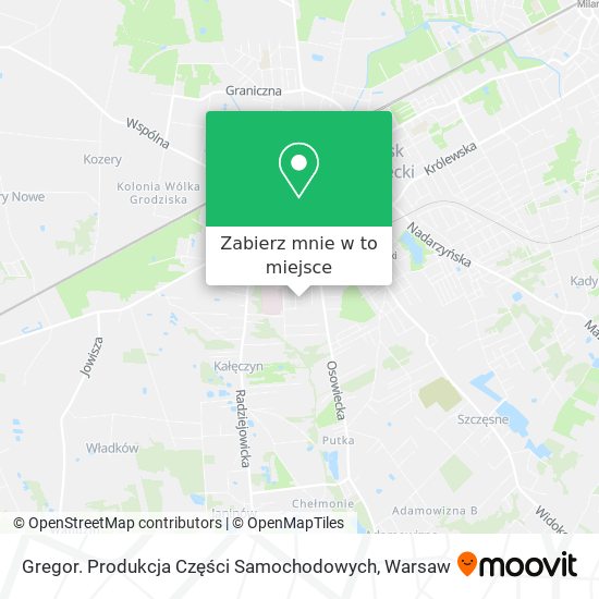 Mapa Gregor. Produkcja Części Samochodowych