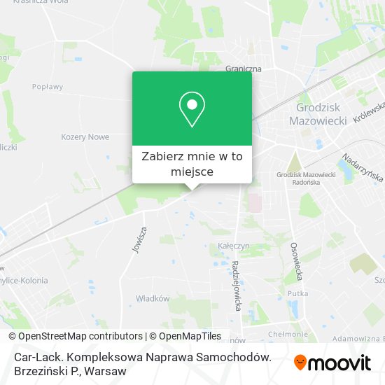 Mapa Car-Lack. Kompleksowa Naprawa Samochodów. Brzeziński P.