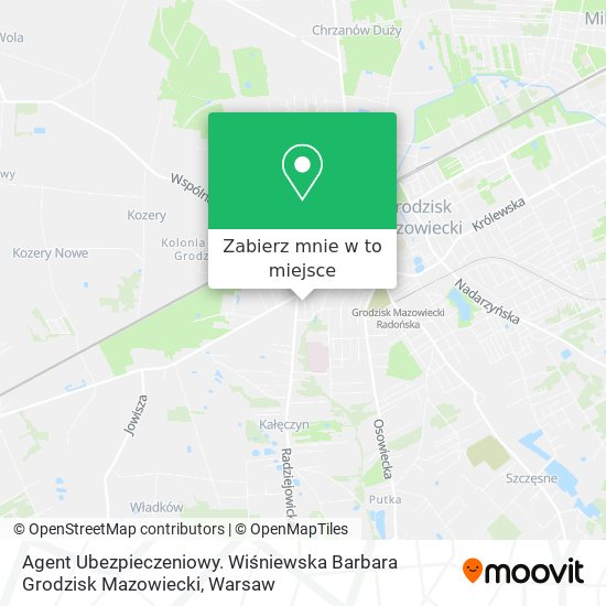 Mapa Agent Ubezpieczeniowy. Wiśniewska Barbara Grodzisk Mazowiecki