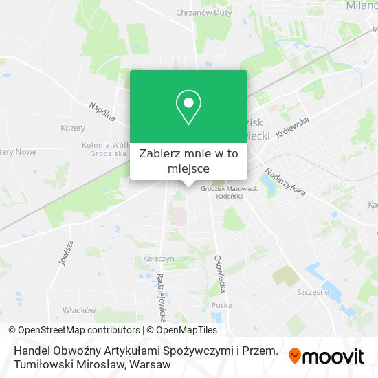 Mapa Handel Obwoźny Artykułami Spożywczymi i Przem. Tumiłowski Mirosław