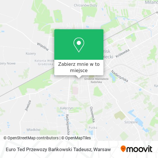 Mapa Euro Ted Przewozy Bańkowski Tadeusz