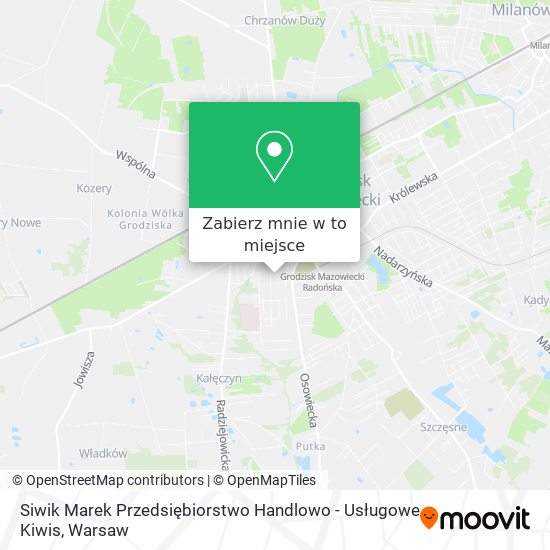 Mapa Siwik Marek Przedsiębiorstwo Handlowo - Usługowe Kiwis