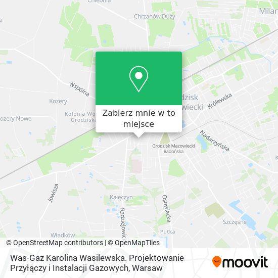 Mapa Was-Gaz Karolina Wasilewska. Projektowanie Przyłączy i Instalacji Gazowych